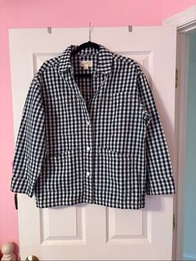 Blue gingham jacket XS